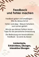 Vorschau - Arbeitsblätter - Feedback und Fehler - Arbeitsblätter mit Erklärvideos, Lückentexten und Übungen - Deckblatt