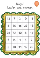 Vorschau - Spiele - Bingo! Laufen und Rechnen Klasse 2 - Seite 1