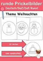 Vorschau - Arbeitsblätter - runde Prickelbilder / Fensterbilder Thema Weihnachten - Grundschule - Bastelvorlagen - Deckblatt