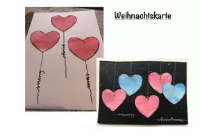 Vorschau - Mal- und Bastelvorlagen - Weihnachtskarte - Anleitung zum Malen und Gestalten - Seite 1