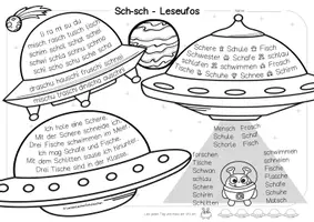 Vorschau - Arbeitsblätter - Lese-UFOs zu Karibu 1 (Version 2024) – Teil 2 in deutscher Fibelschrift | Lesetraining & Arbeitsblätter für Klasse 1 - Seite 3