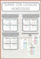 Vista previa - Refuerzo / NEE / Materiales de apoyo - Tarjetas autocorrectivas de sumas Montessori con llevadas - Portada