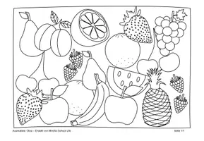 Vorschau - Mal- und Bastelvorlagen - Obst: Ausmalbild - Seite 1