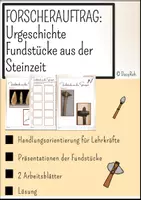 Vorschau - Arbeitsblätter - Forscherauftrag: Fundstücke aus der Steinzeit - Deckblatt