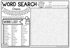 Vorschau - Arbeitsblätter - XXL Word Search Puzzle (Chess) | NO PREP Activity - Seite 3