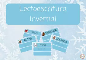 Vista previa - Tarjetas / Manipulativos - Lectoescritura invernal - Portada