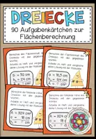 Vorschau - Aufgabenkarten - DREIECKE - Flächenberechnung (90 Aufgabenkärtchen) - Deckblatt