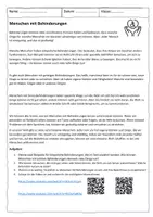 Vorschau - Arbeitsblätter - Menschen mit Behinderungen Infotext und Aufgaben - Seite 1