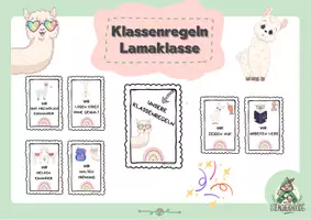 Vorschau - Bildkarten - Klassenregeln Lamaklasse 🦙 - Deckblatt
