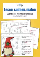 Vorschau - Arbeitsblätter - Weihnachten - Lesen, suchen und ausmalen - Deckblatt