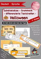 Vorschau - Arbeitsblätter - HALLOWEENsätze - Satz des Tages Klasse 1 - 3 - Lesen, Sätze bilden, Grammatik, Rechtschreiben - Deckblatt