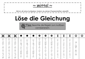 Vorschau - Spiele - Abreißaufgaben: Gleichungen mit Klammern - Seite 2