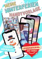 Vorschau - Arbeitsblätter - Winterferien Smartphone Winter Ferien Handy Rückblick Bastelvorlage - Deckblatt