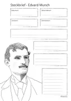 Vorschau - Mal- und Bastelvorlagen - Steckbrief Edvard Munch + Informationstext für die Schüler - Seite 2