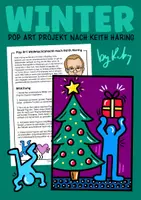 Vorschau - Arbeitsblätter - Pop Art Weihnachtsabend nach Keith Haring - Kunst im Winter & Weihnachten - Deckblatt