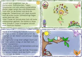 Vorschau - Stationenlernen - Lese-Merk-Kartei Frühling – Lesetraining mit differenzierten Texten | Klasse 2 & 3 - Seite 2
