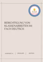 Vorschau - Merkblätter - Checkliste Berichtigung von Klassenarbeiten im Fach Deutsch - Deckblatt