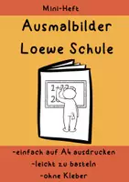 Vorschau - Mal- und Bastelvorlagen - Mini-Heft Löwe Schule - Deckblatt