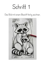 Vorschau - Mal- und Bastelvorlagen - Kunst - Weitermalbilder Tiere im Wald - Seite 2