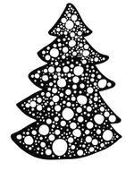 Vorschau - Mal- und Bastelvorlagen - Weihnachtsbaum Fensterbild - Seite 1