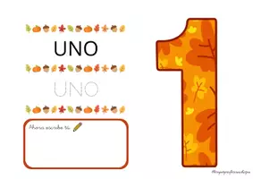 Vista previa - Tarjetas / Manipulativos - TARJETAS NÚMEROS TEMÁTICA OTOÑO - página 3