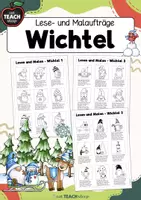 Vorschau - Arbeitsblätter - Leseübung - Lesen und Malen - Wichtel - Deckblatt