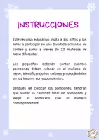 Vista previa - Tarjetas / Manipulativos - Sumas invernales (muñecos de nieve) - página 1