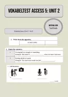 Vorschau - Test - Vokabeltest Access 5 - Unit 2 Part B - Deckblatt