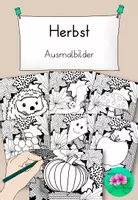 Vorschau - Mal- und Bastelvorlagen - Herbst Ausmalbilder🍁 - Deckblatt
