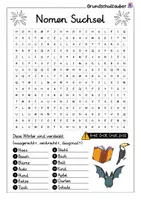Vorschau - Arbeitsblätter - Nomen Suchsel - Buchstabengitter - Seite 1