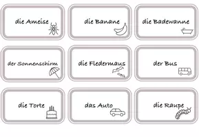 Vorschau - Spiele - 72 Wortkarten: Nomen mit und ohne Artikel - Seite 3
