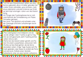 Vorschau - Spiele - Lese-Merk-Kartei Fasching, Karneval, Klasse 2, Klasse 3, Lesetraining, differenzierte Texte - Seite 2
