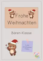 Vorschau - Bildkarten - Weihnachten in deiner Bären-Klasse - Deckblatt