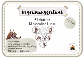 Vorschau - Fördermaterial/Inklusion - Begrüßungen: Begrüßungsritual Klassentier Luchs - Deckblatt