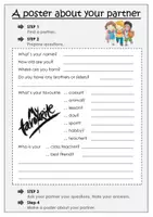 Vorschau - Arbeitsblätter - A poster about your partner - Speaking/writing activity - Deckblatt