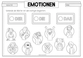 Vorschau - Arbeitsblätter - EMOTIONEN (NOMEN) Artikelübung - Seite 3