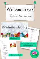 Vorschau - Arbeitsblätter - Weihnachtsquiz🎄 - Papierform, Powerpoint, interaktive PDF - Deckblatt