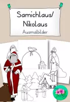 Vorschau - Mal- und Bastelvorlagen - Ausmalbilder Samichlaus - kreativer Spass - Deckblatt