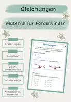 Vorschau - Unterrichtsreihen - Gleichungen: Material für Förderschüler - Deckblatt