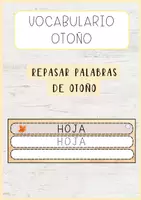 Vista previa - Refuerzo / NEE / Materiales de apoyo - Tarjetas para repasar palabras de otoño - Portada