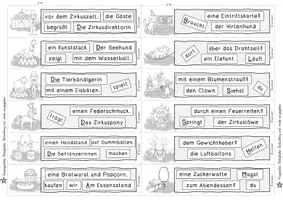 Vorschau - Arbeitsblätter - ZIRKUS - Schüttelsätze in 6 Varianten - für Schleichdiktat, Satz der Woche, RS und Grammatikübungen - zusammengesetzte Nomen - Seite 3
