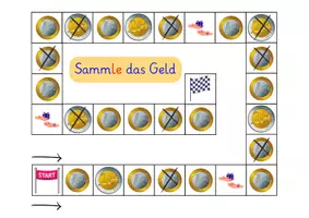 Vorschau - Stationenlernen - Brettspiel "Sammle das Geld" 3fach differenziert - Geldwerte - Geldbeträge - nur Euro - Seite 2