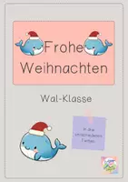 Vorschau - Bildkarten - Weihnachten in deiner Wal-Klasse - Deckblatt
