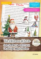 Vorschau - Arbeitsblätter - Weihnachten Satzkartei: Deutsch 5/6 gesamt - Deckblatt