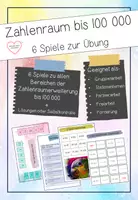 Vorschau - Spiele - Zahlenraum bis 100000 - 6 Spiele zur Zahlenraumerweiterung - Deckblatt