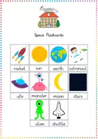 Vorschau - Bildkarten - Space Flashcards - Deckblatt