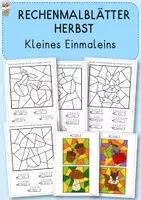 Vorschau - Arbeitsblätter - Herbstliche Rechenmalblätter Einmaleins, Zahlenraum 100 - Deckblatt