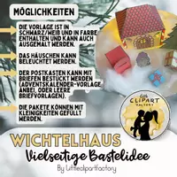 Vorschau - Mal- und Bastelvorlagen - Wichtelhaus-Bastelvorlage (mit Briefen, auch als Adventskalender nutzbar) - Seite 2