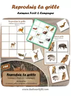 Aperçu - Apprentissages en autonomie - Reproduis la grille - Animaux de la forêt et de la campagne - Page de couverture