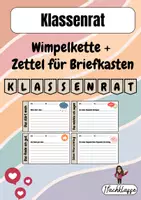 Vorschau - Anderer Materialtyp - Klassenrat - Wimpelkette und Zettel für Briefkasten - Deckblatt